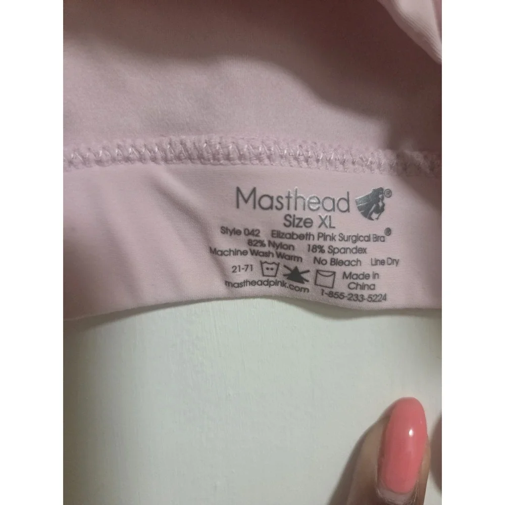 Masthead Elizabeth Pink Surgical Recovery Compression Bra XL Front Closure Post